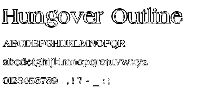 Hungover_Outline font