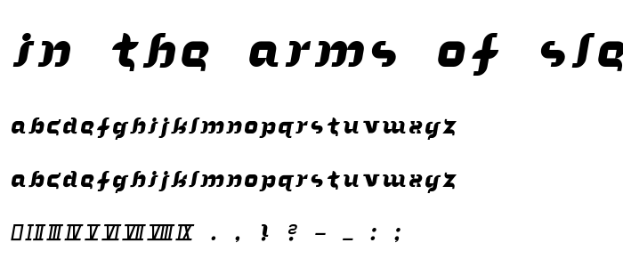 In_The_Arms_Of_Sleep font