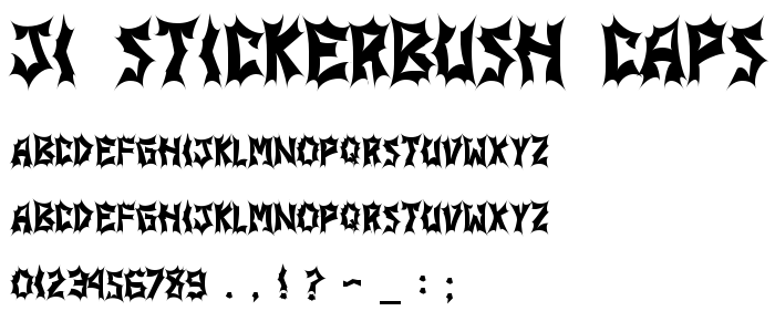 Ji_Stickerbush_Caps font