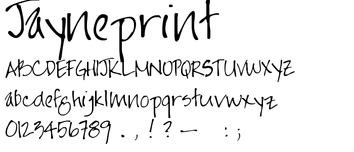 Jayneprint font