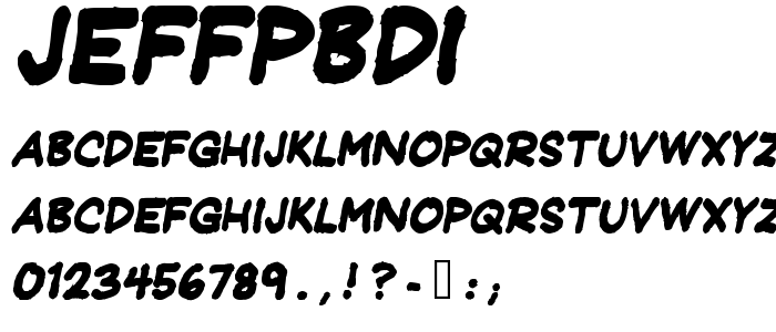 Jeffpbdi font