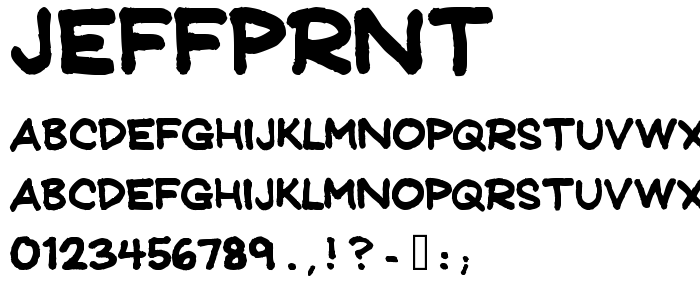 Jeffprnt font