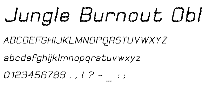 Jungle_Burnout_Oblique font