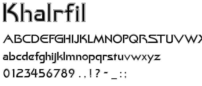 Khalrfil font