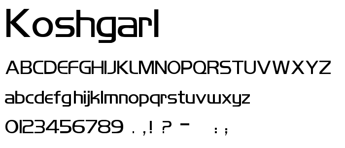 Koshgar1 font