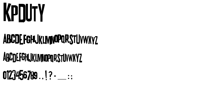 Kpduty font