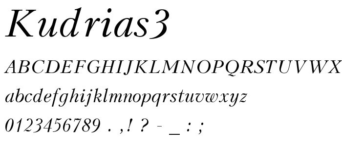 Kudrias3 font