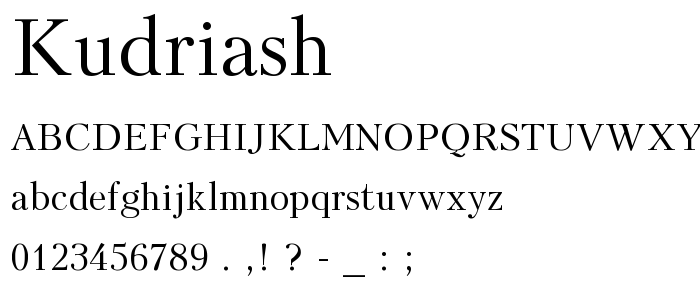 Kudriash font