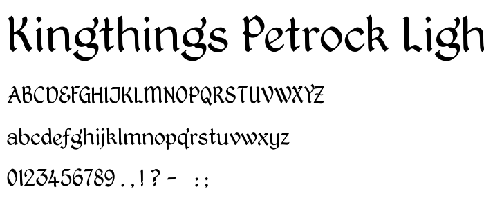 Kingthings_Petrock_Light font