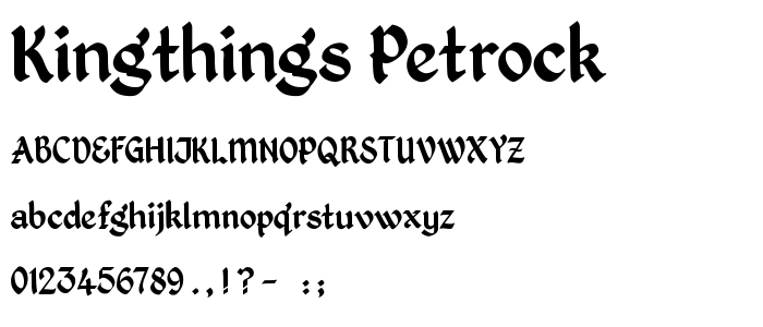 Kingthings_Petrock font