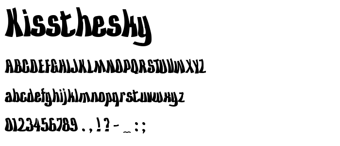 Kissthesky font
