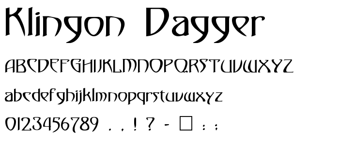 Klingon_Dagger font