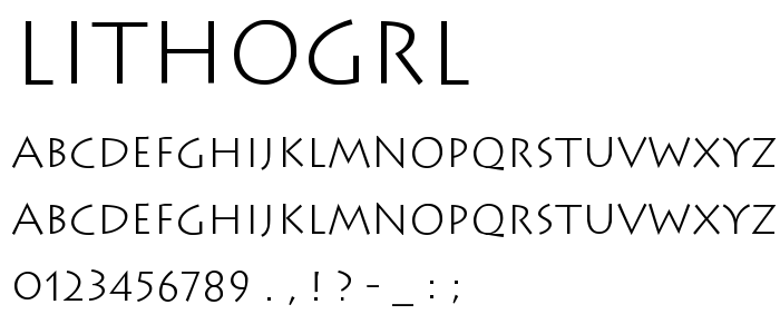 Lithogrl font