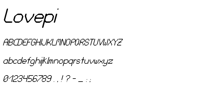 Lovepi font