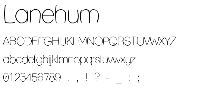 Lanehum font