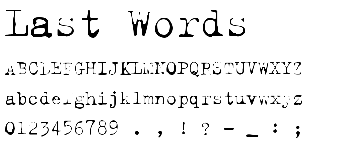 Last_Words font