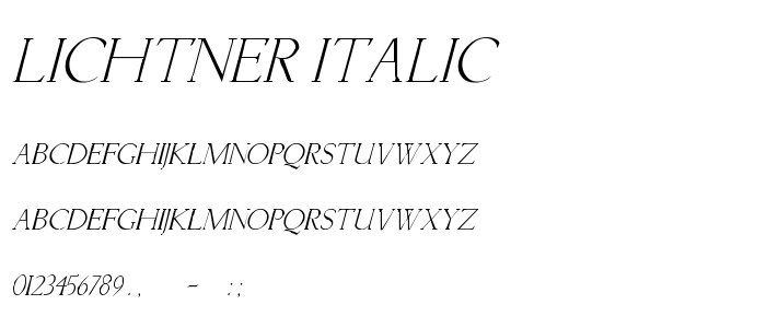 Lichtner_Italic font