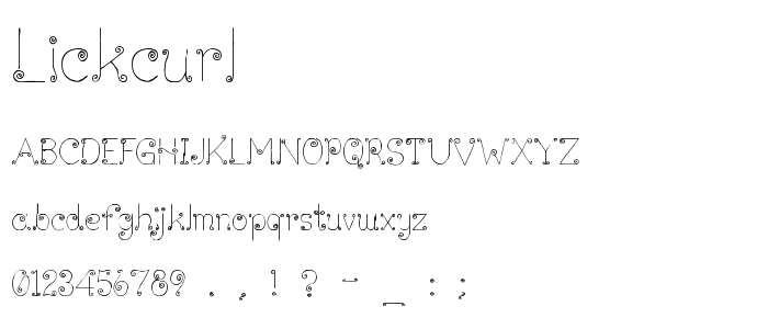 Lickcurl font