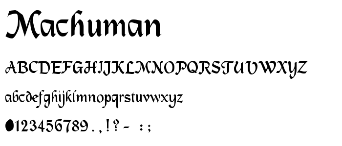 Machuman font