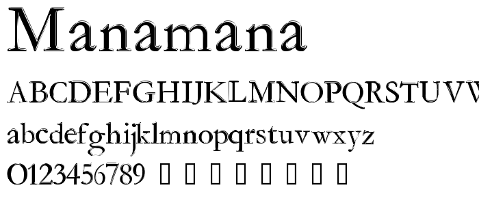 Manamana font