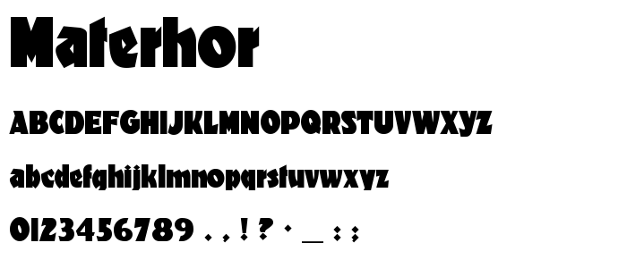 Materhor font