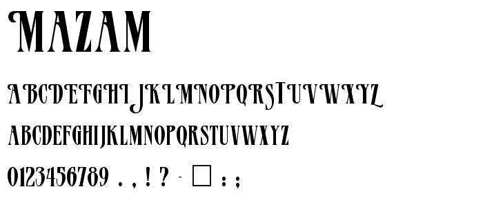 Mazam font