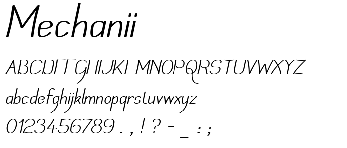 Mechanii font