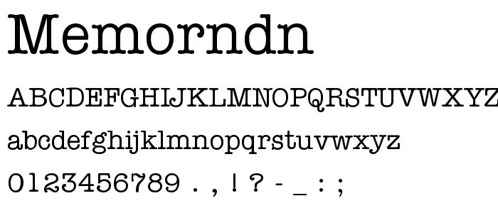 Memorndn font