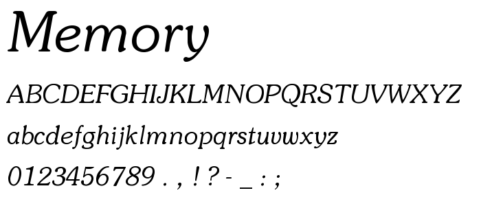 Memory font