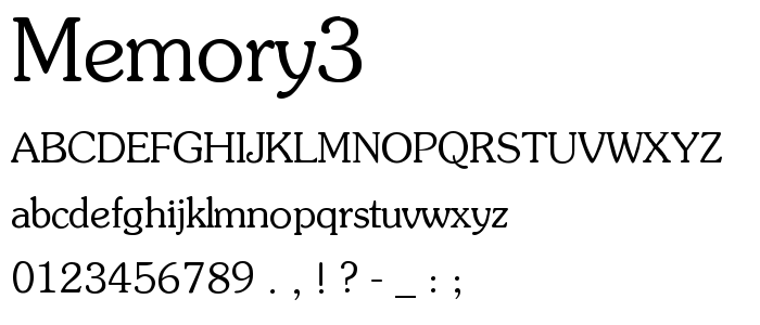 Memory3 font