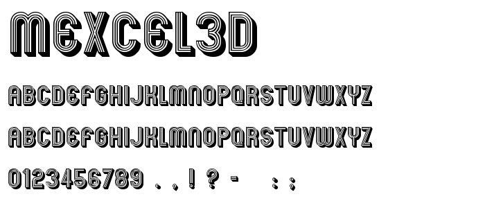 Mexcel3d font