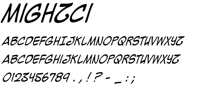 Mighzci font