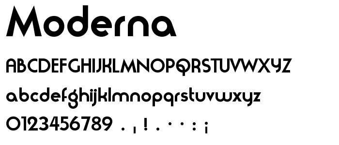 Moderna font