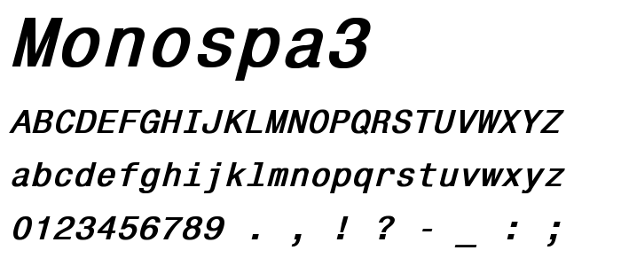 Monospa3 font