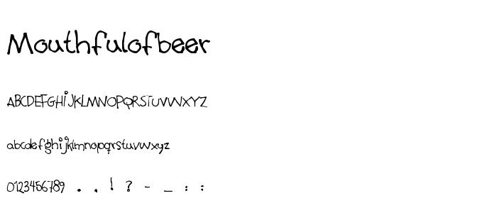 Mouthfulofbeer font