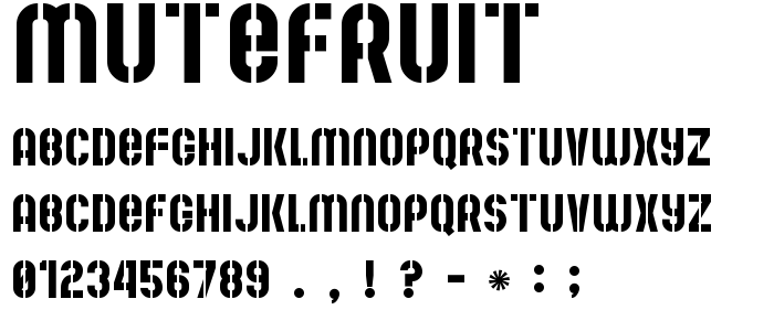 Mutefruit font