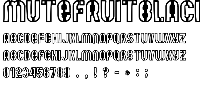 Mutefruitblackcrash font