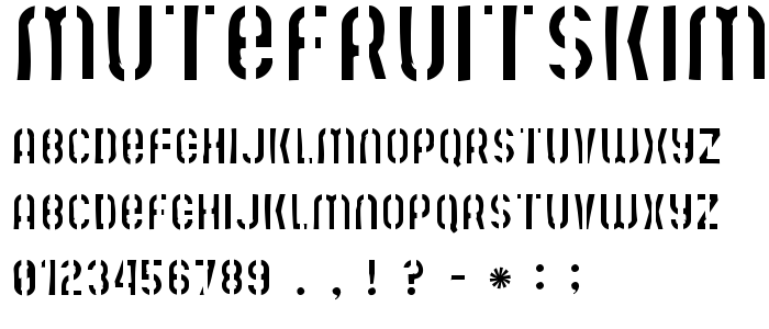 Mutefruitskimpycrash font