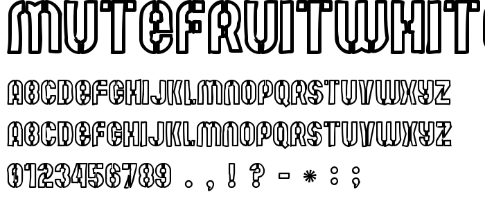 Mutefruitwhitekrash font
