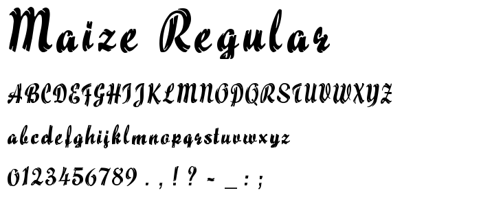 Maize_Regular font