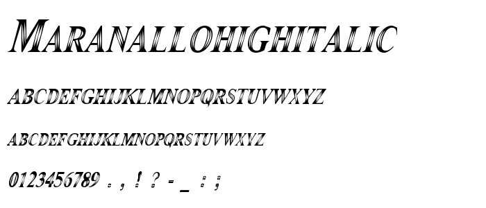 Maranallohighitalic font