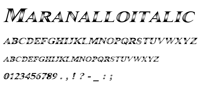 Maranalloitalic font