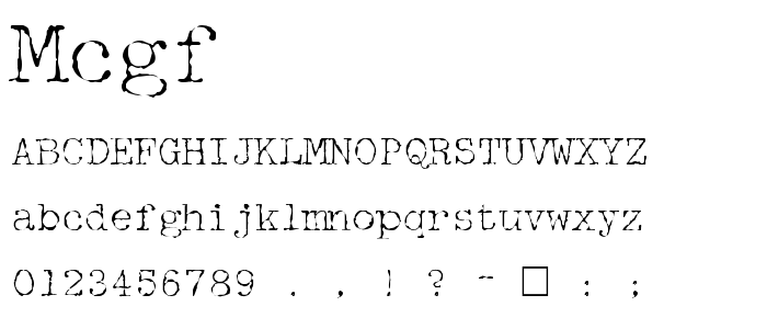 Mcgf font