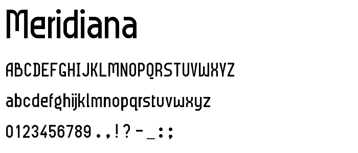 Meridiana font