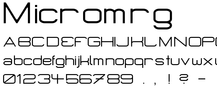Micromrg font