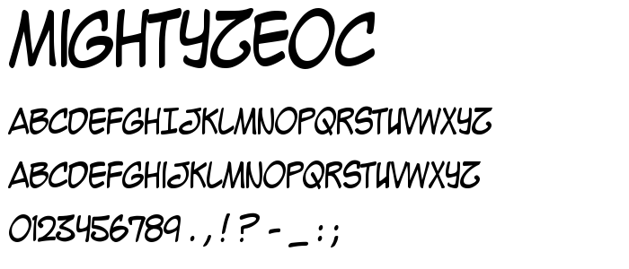 Mightyzeoc font