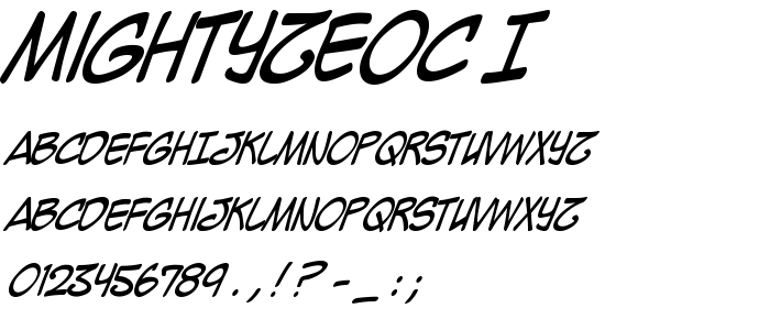 Mightyzeoc_I font