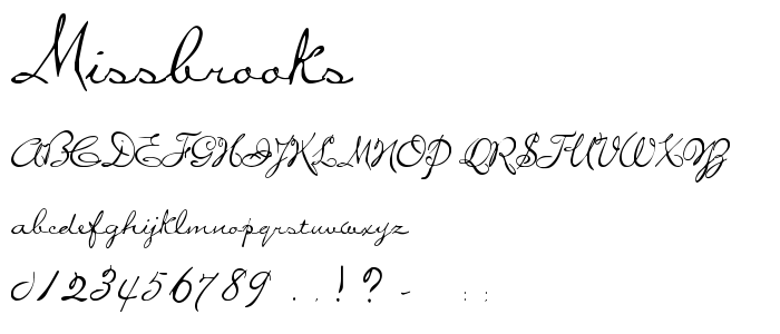 Missbrooks font