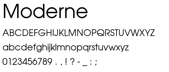 Moderne font