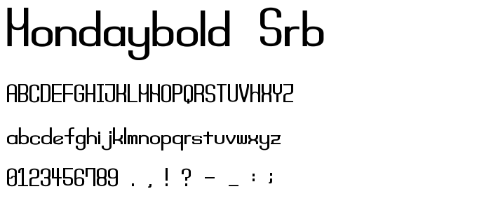 Mondaybold_Srb font